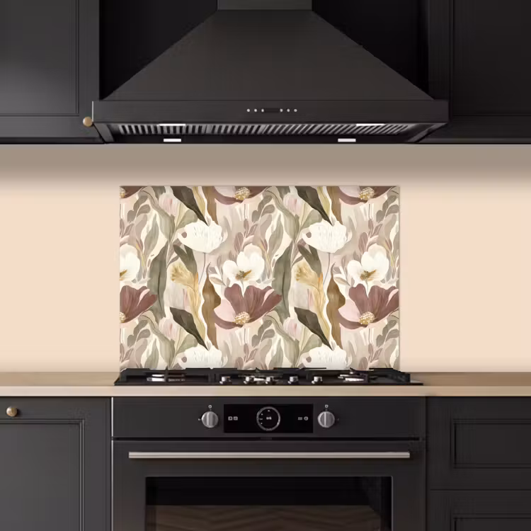 Spatscherm keuken - Bloemen - Aquarel - Kleurrijk — 2