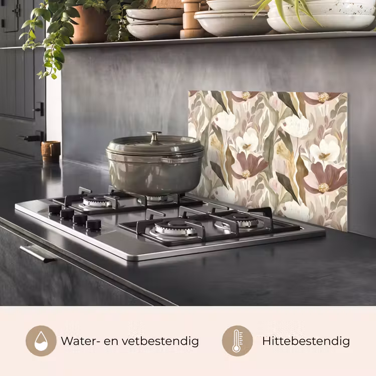 Spatscherm keuken - Bloemen - Aquarel - Kleurrijk — 7