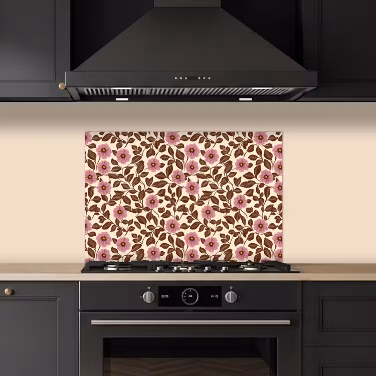 Spatscherm keuken - Bloemen - Bladeren - Kleurrijk — 2