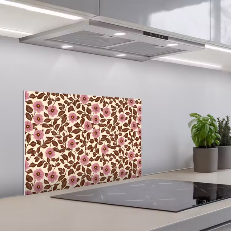 Spatscherm keuken - Bloemen - Bladeren - Kleurrijk — 5