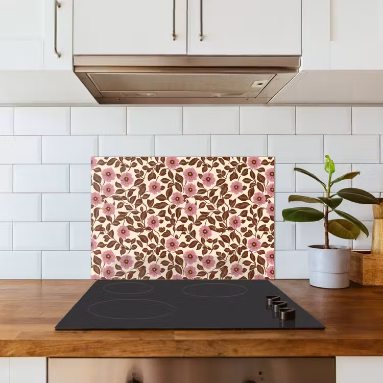 Spatscherm keuken - Bloemen - Bladeren - Kleurrijk — 6