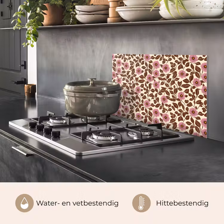 Spatscherm keuken - Bloemen - Bladeren - Kleurrijk — 7