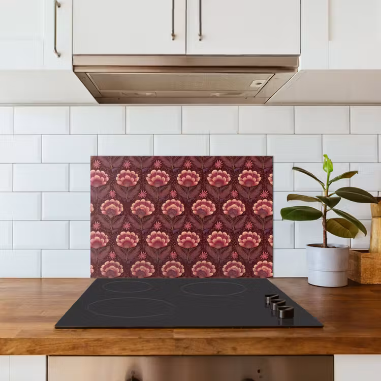 Spatscherm keuken - Bloemen - Waaier - Paars — 6