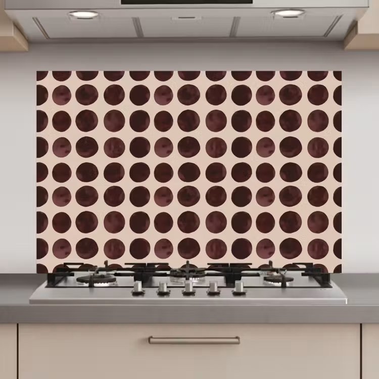 Spatscherm keuken - Stippen - Patroon - Bruin — 1