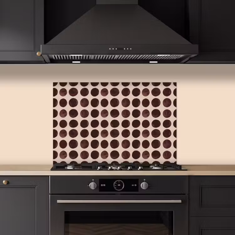 Spatscherm keuken - Stippen - Patroon - Bruin — 2