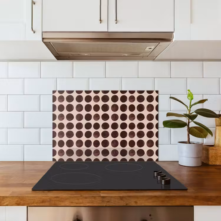 Spatscherm keuken - Stippen - Patroon - Bruin — 6