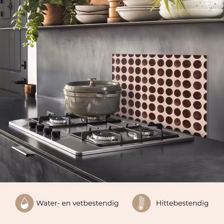 Spatscherm keuken - Stippen - Patroon - Bruin — 7