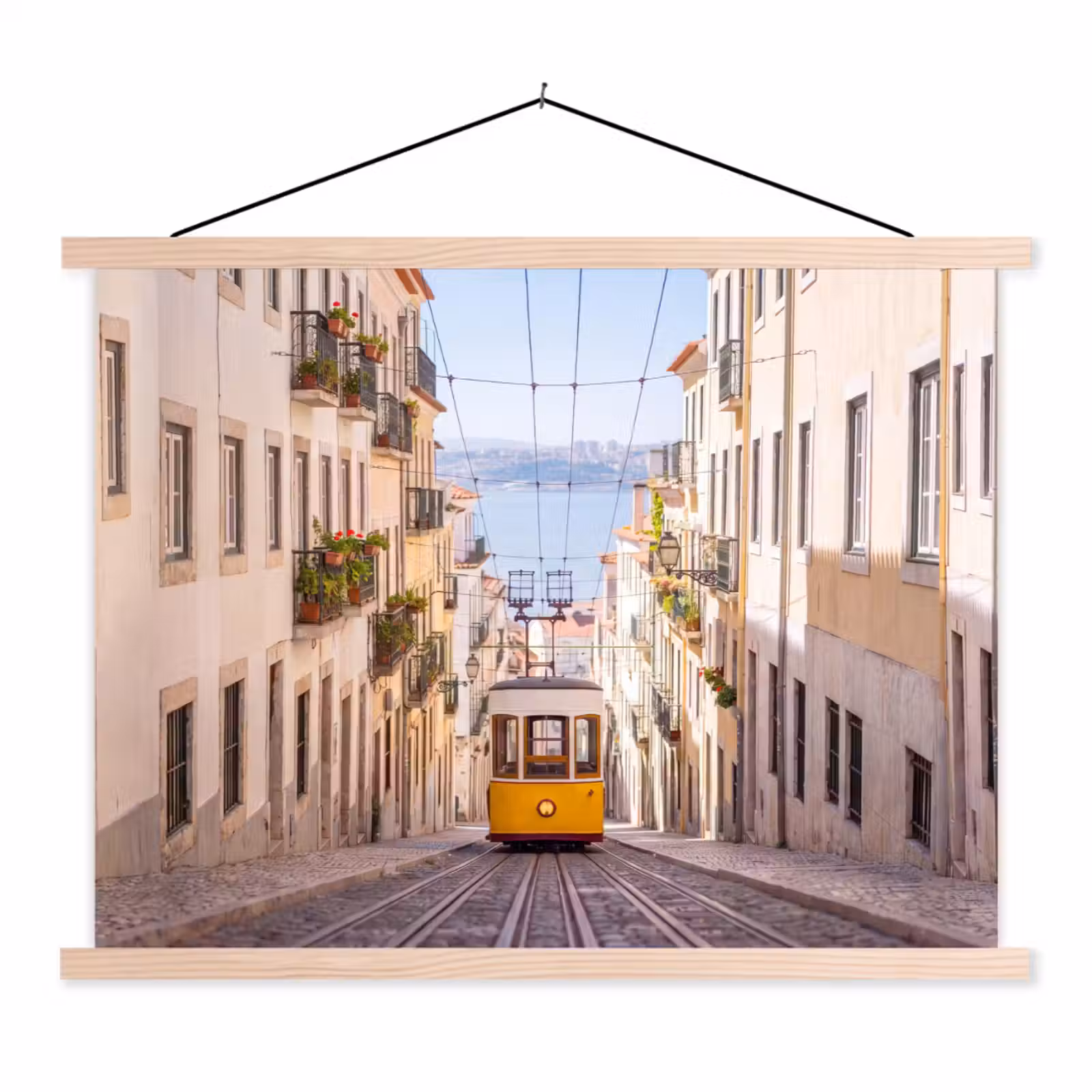 Schoolplaat - Tram - Straat - Stad - Architectuur - Geel — 1
