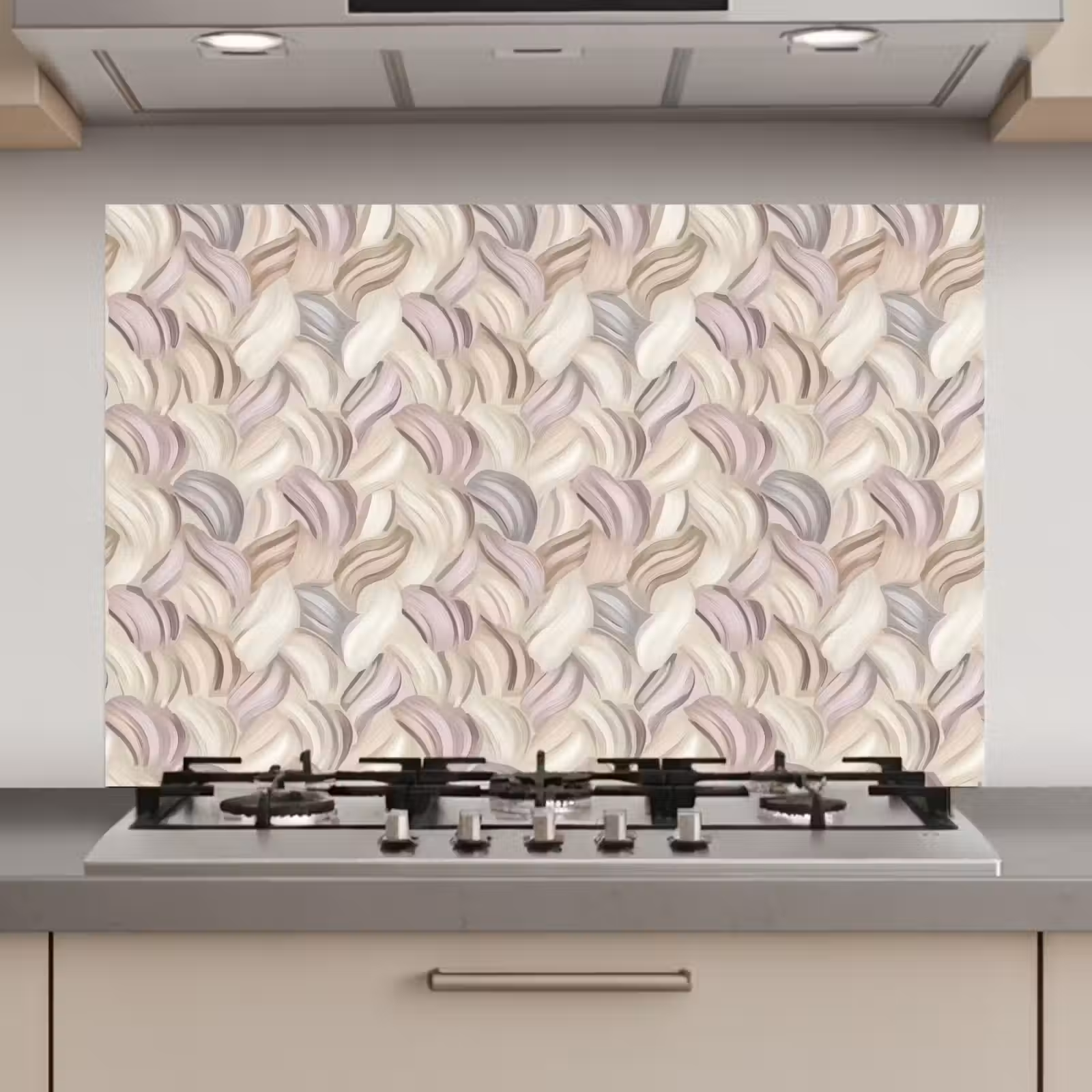 Spatscherm keuken - Abstract - Golvend - Pastel — 1