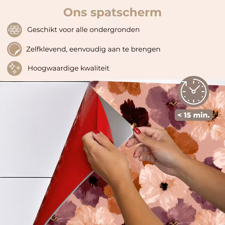 Spatscherm keuken - Bloemen - Abstract - Aardetinten — 4