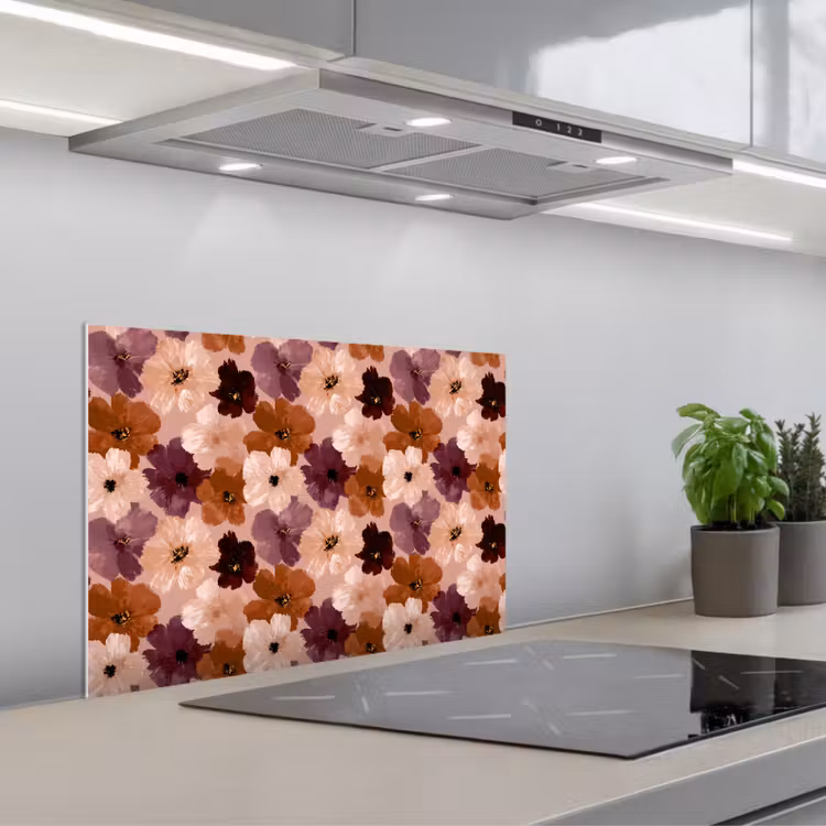 Spatscherm keuken - Bloemen - Abstract - Aardetinten — 5