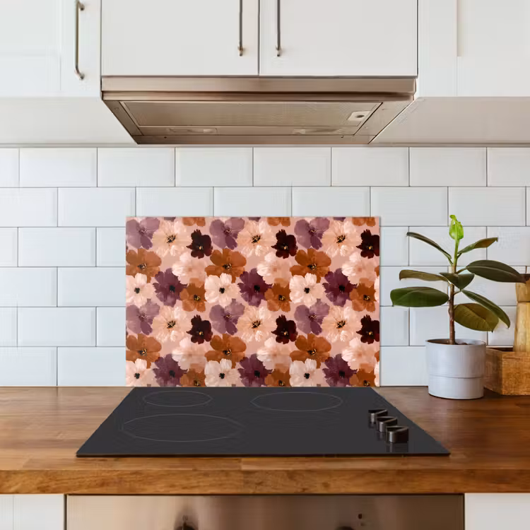 Spatscherm keuken - Bloemen - Abstract - Aardetinten — 6