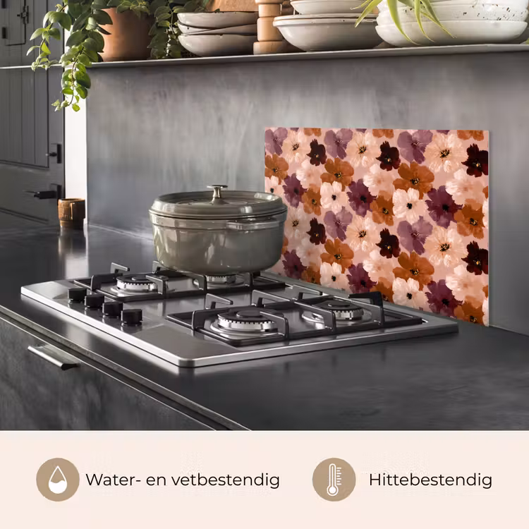 Spatscherm keuken - Bloemen - Abstract - Aardetinten — 7