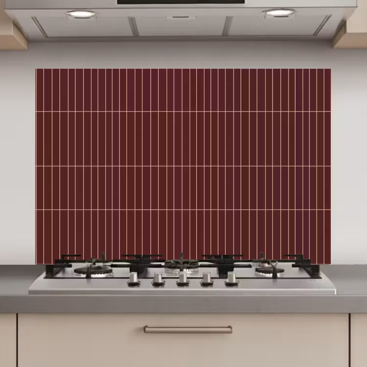 Spatscherm keuken - Lijnen - Patroon - Bordeaux — 1