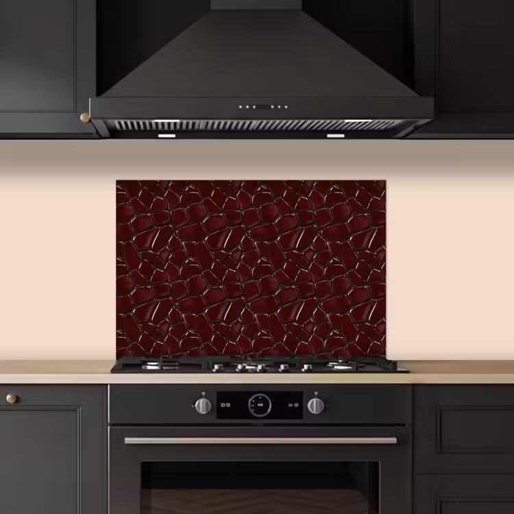 Spatscherm keuken - Mozaïek - Tegel - Bordeauxrood — 2