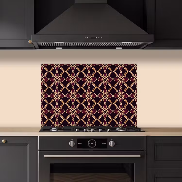 Spatscherm keuken - Symmetrisch - Tegel - Burgundy — 2
