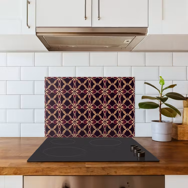 Spatscherm keuken - Symmetrisch - Tegel - Burgundy — 6
