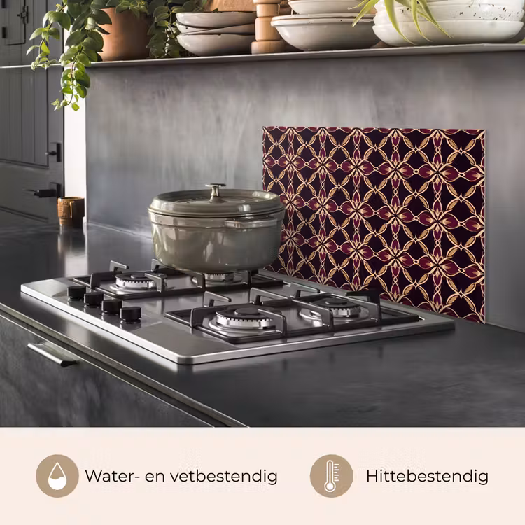 Spatscherm keuken - Symmetrisch - Tegel - Burgundy — 7