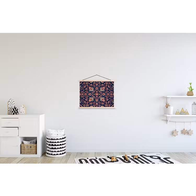 Schoolplaat - Patroon - Oosters - Floraal - Blauw - Klassiek — 3