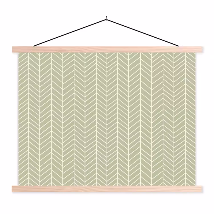 Schoolplaat - Saliegroen - Visgraat - Geometrisch - Patroon — 1