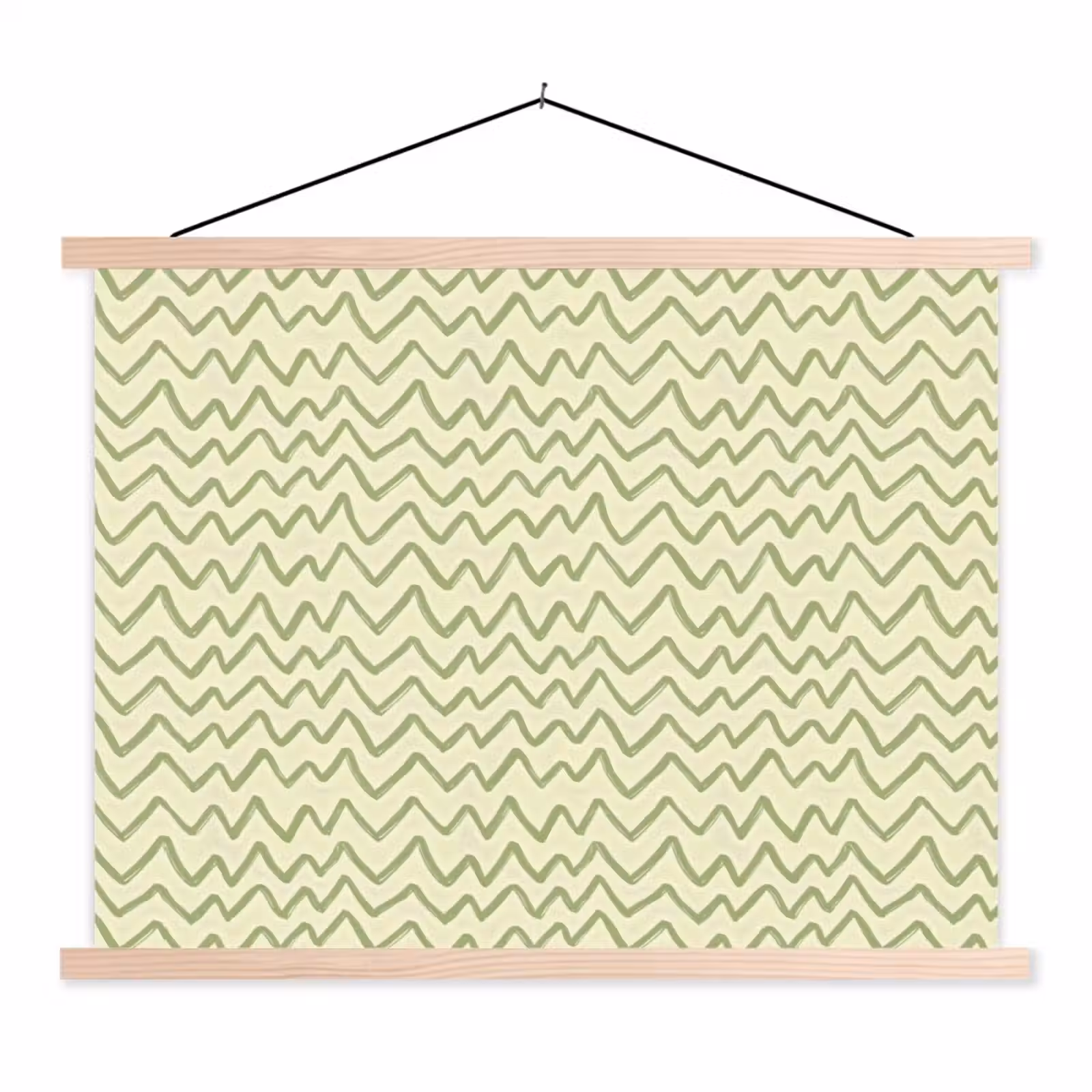 Schoolplaat - Saliegroen - Zigzag - Handgetekend - Patroon — 1