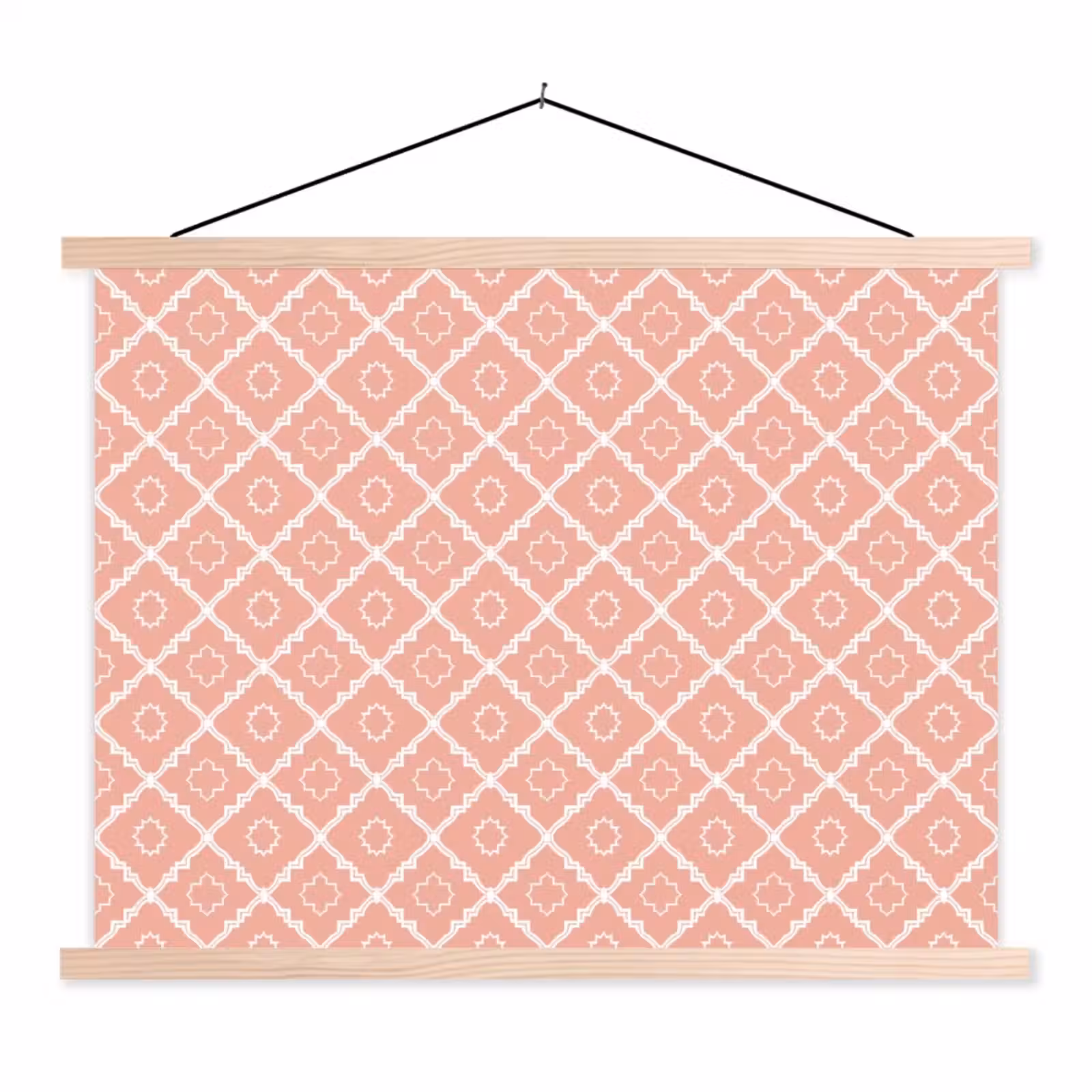 Schoolplaat - Zalmroze - Geometrisch - Elegant - Patroon — 1