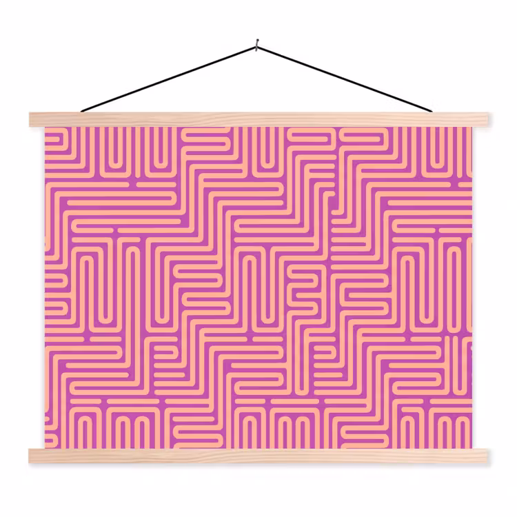Schoolplaat - Patroon - Lijnen - Abstract - Modern - Paars — 1
