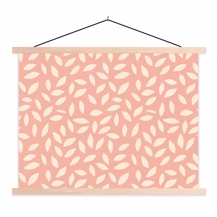 Schoolplaat - Roze - Bladeren - Speels - Patroon — 1