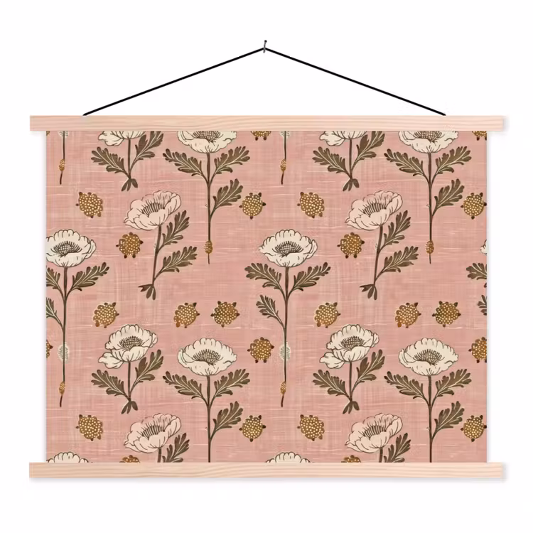 Schoolplaat - Roze - Bloemen - Vintage - Textuur — 1