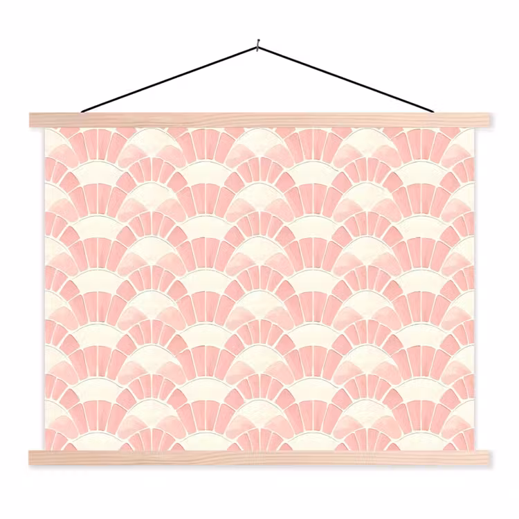 Schoolplaat - Roze - Waaiers - Mozaïek - Patroon — 1