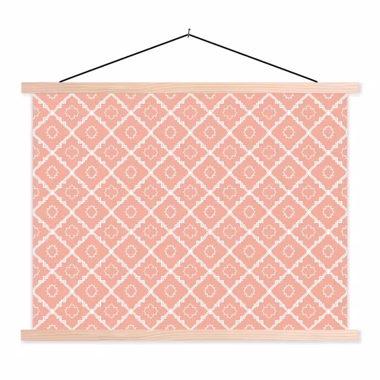 Schoolplaat - Zalmroze - Geometrisch - Elegant - Patroon — 1