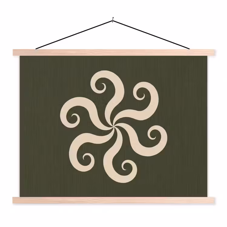 Schoolplaat - Patroon - Spiraal - Abstract - Modern - Groen — 1