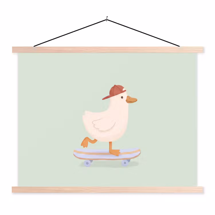 Schoolplaat - Vogel - Skateboard - Dieren - Cartoon - Speels — 1