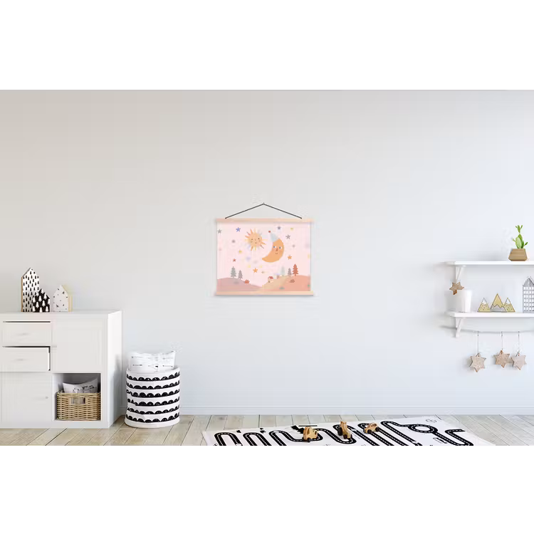 Schoolplaat - Zon - Maan - Sterren - Kinderkamer - Pastel — 3
