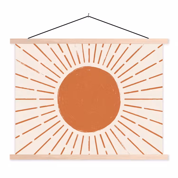 Schoolplaat - Zon - Stralen - Abstract - Terracotta - Modern — 1
