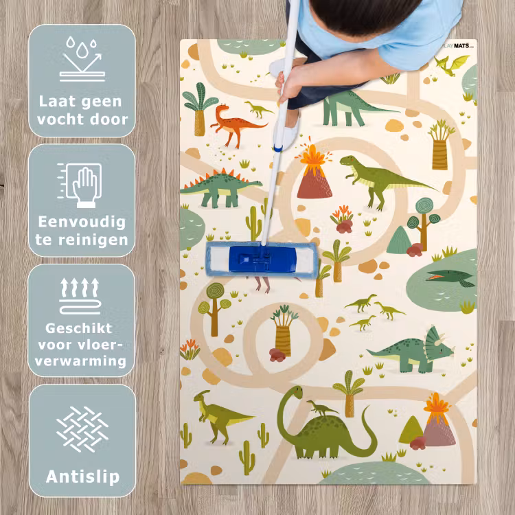 Speelkleed - Dino - Groen - Natuur - Kinderen - Design — 4