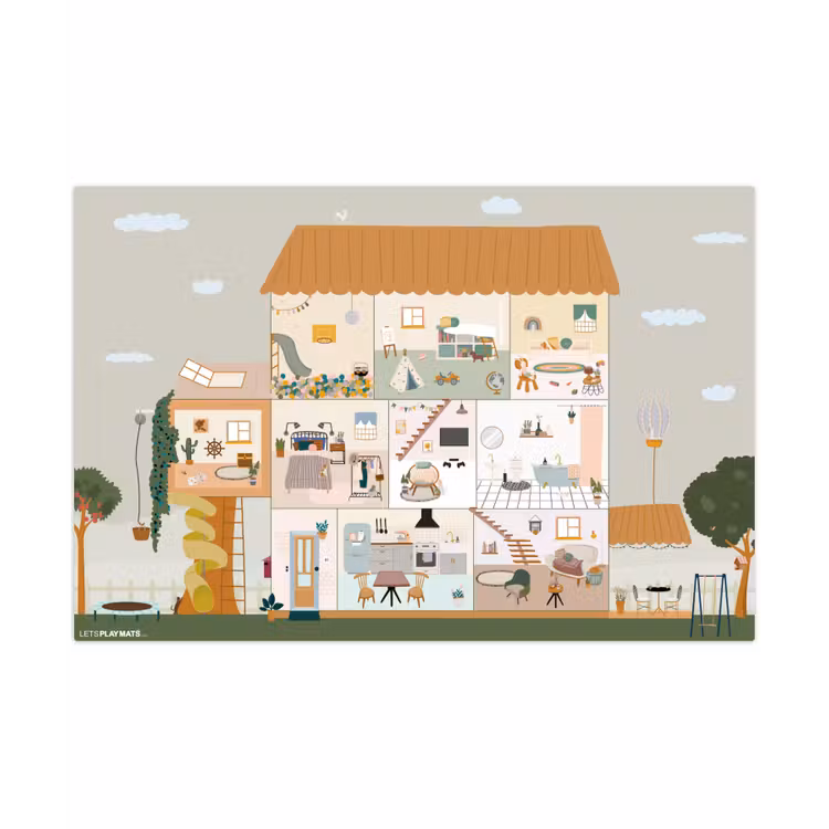 Speelkleed - Poppenhuis - Kinderen - Meubels - Design - Bruin — 1
