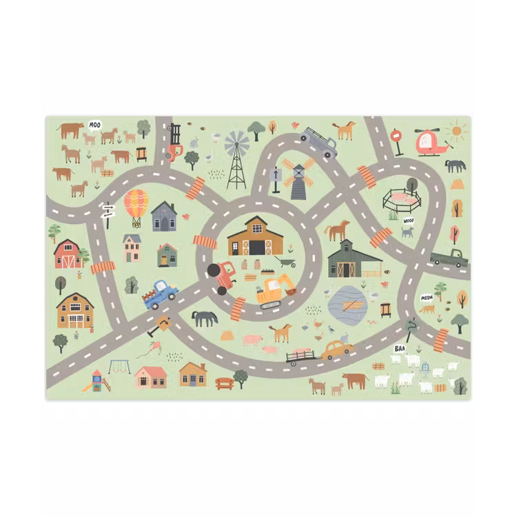 Speelkleed - Speelmat - Boerderij - Wegen - Platteland — 1