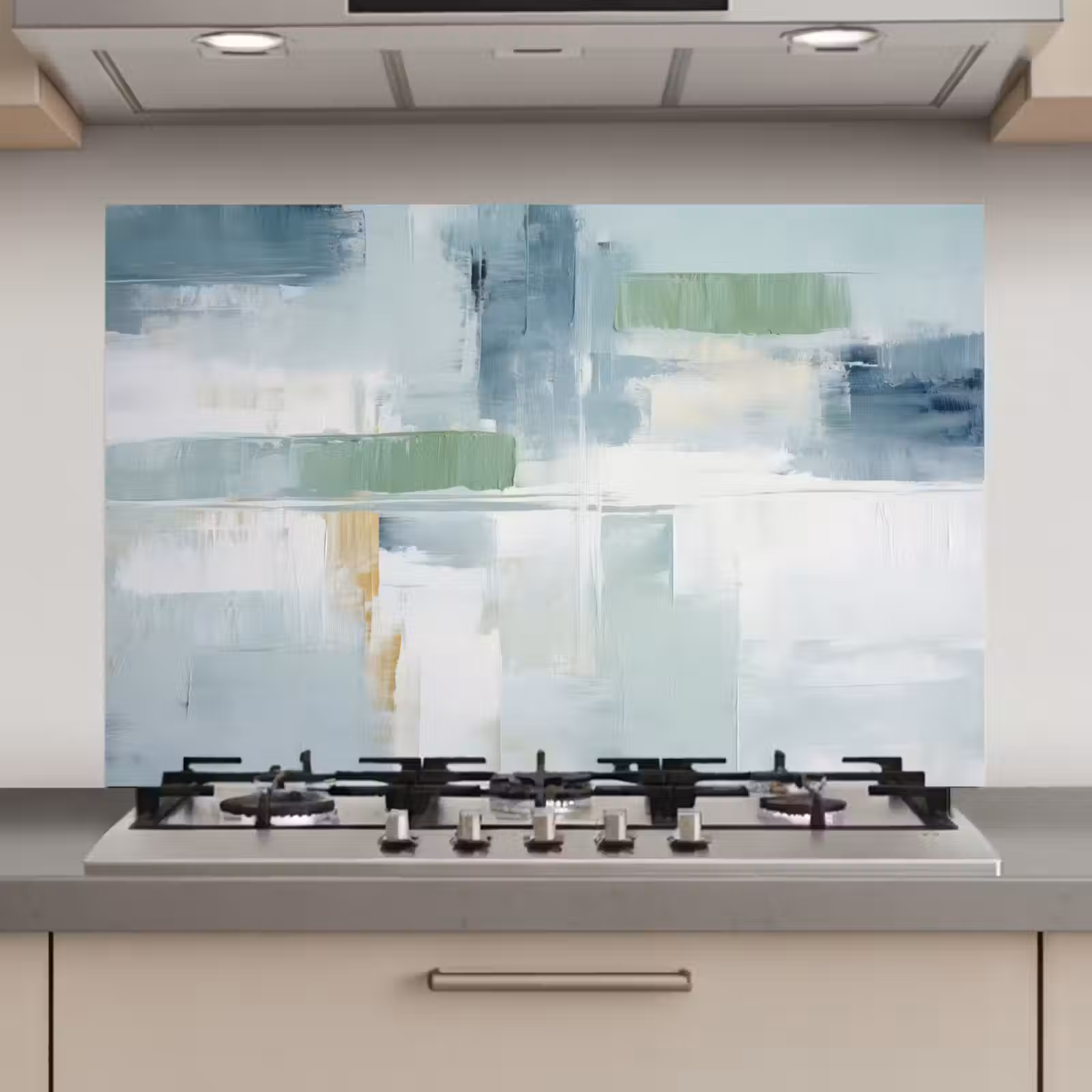 Spatscherm keuken - Verf - Moderne kunst - Abstract - Grijs — 1