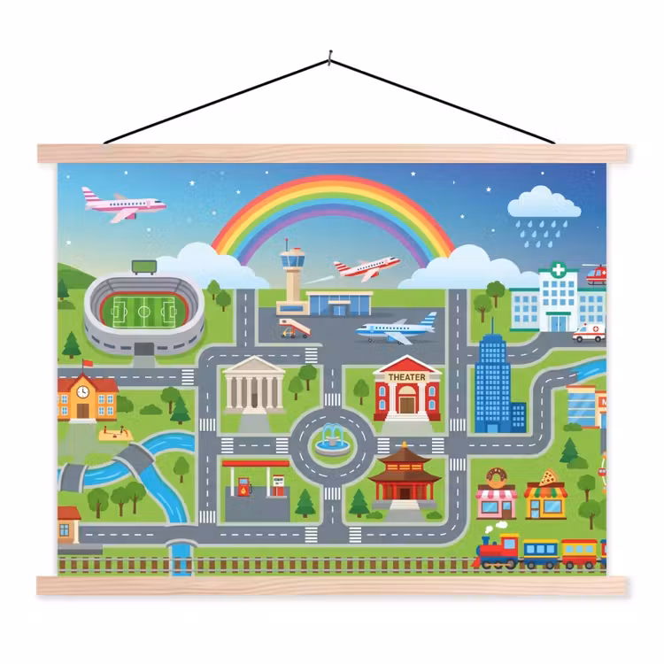 Schoolplaat - Stad - Plattegrond - Cartoon — 1