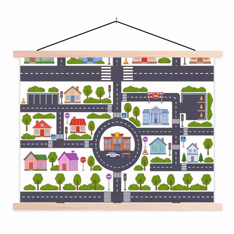 Schoolplaat - Stad - Plattegrond - Illustratie — 1