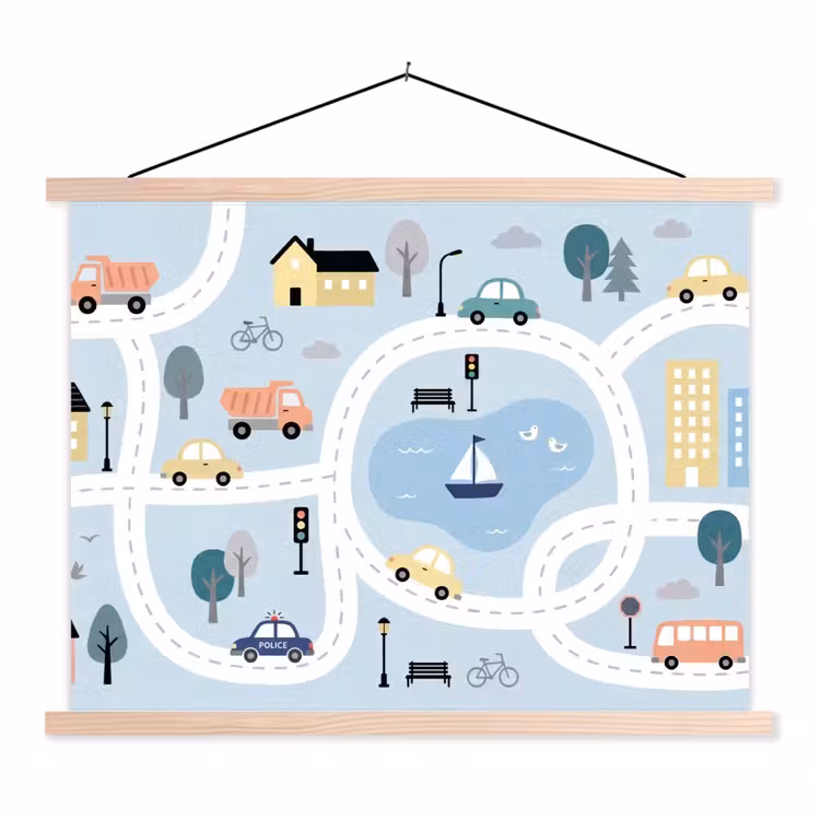 Schoolplaat - Stad - Wegen - Auto's — 1