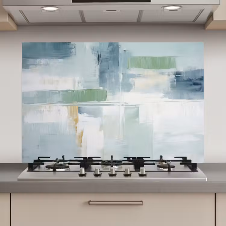 Spatscherm keuken - Verf - Moderne kunst - Abstract - Grijs — 1