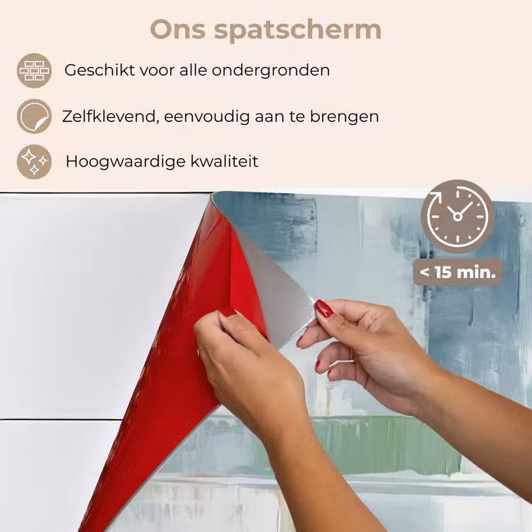 Spatscherm keuken - Verf - Moderne kunst - Abstract - Grijs — 4