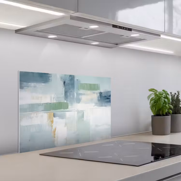 Spatscherm keuken - Verf - Moderne kunst - Abstract - Grijs — 5