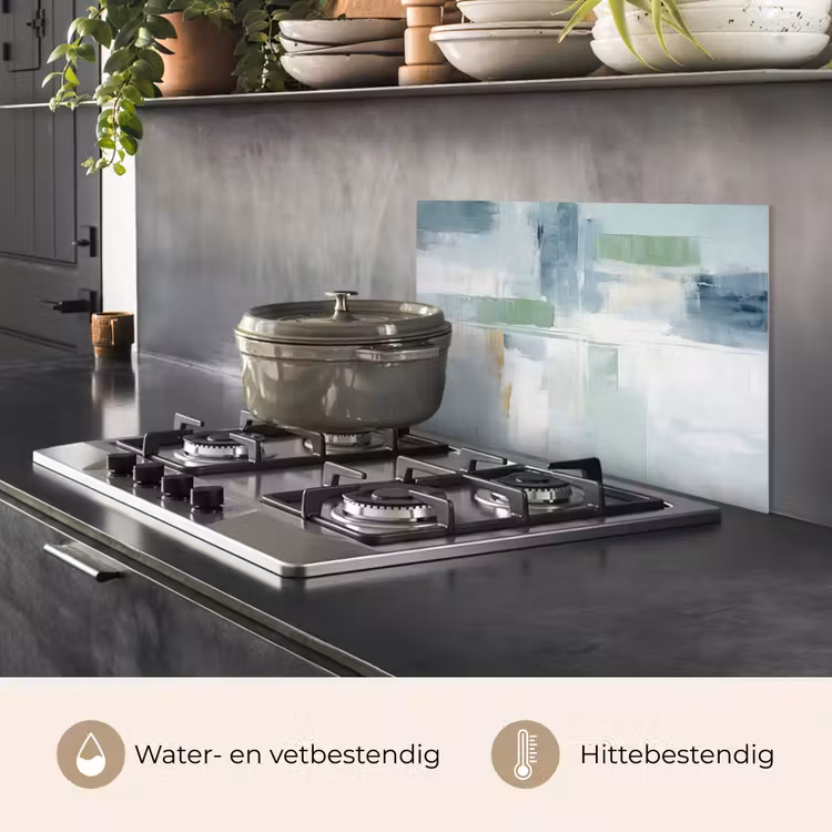 Spatscherm keuken - Verf - Moderne kunst - Abstract - Grijs — 7