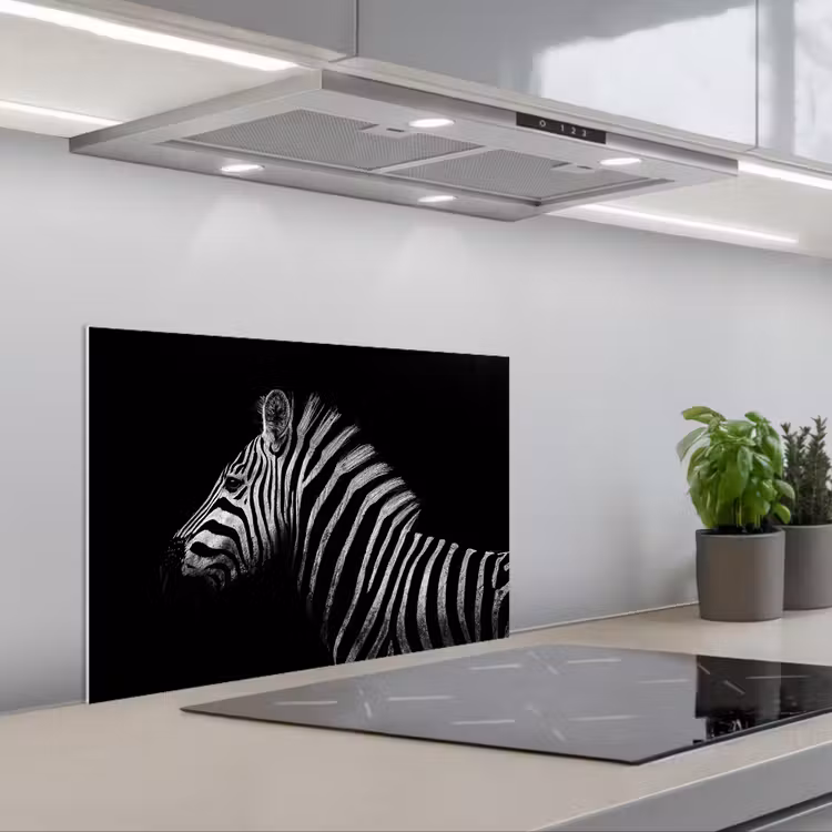 Spatscherm keuken - Zebra - Dier - Zwart — 4