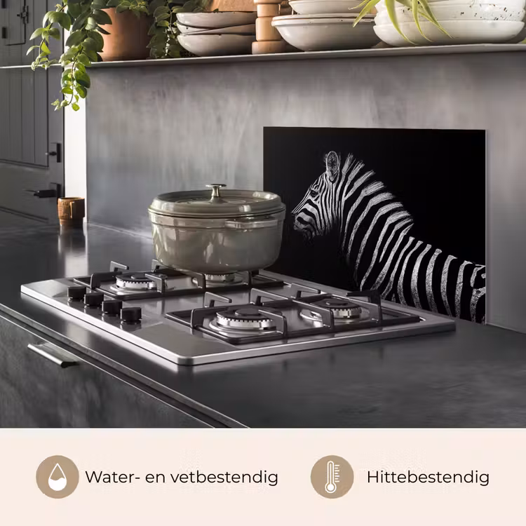 Spatscherm keuken - Zebra - Dier - Zwart — 6