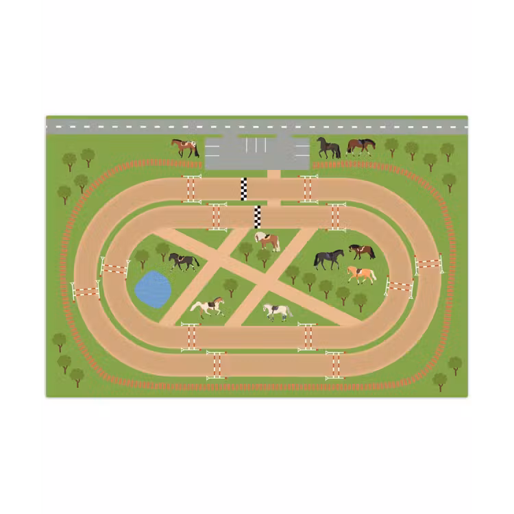 Speelkleed - Speelmat - Paarden - Racebaan — 1