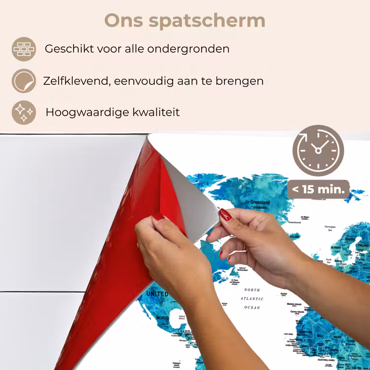 Spatscherm keuken - Wereldkaart - Blauw - Kleurrijk — 4